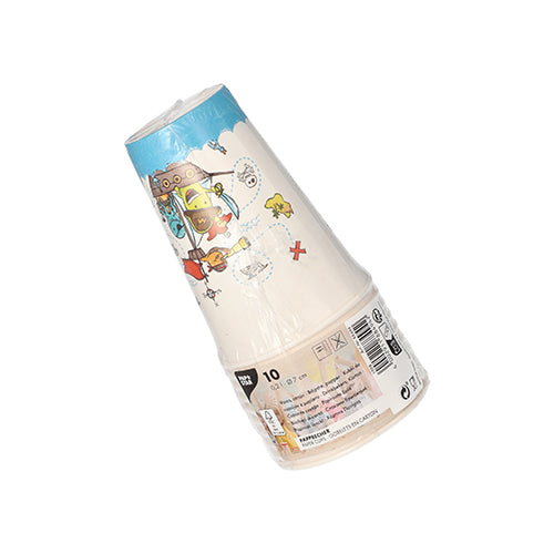 10 Trinkbecher, Pappe 0,2 l Ø 7 cm · 9,7 cm "Pirate Crew"