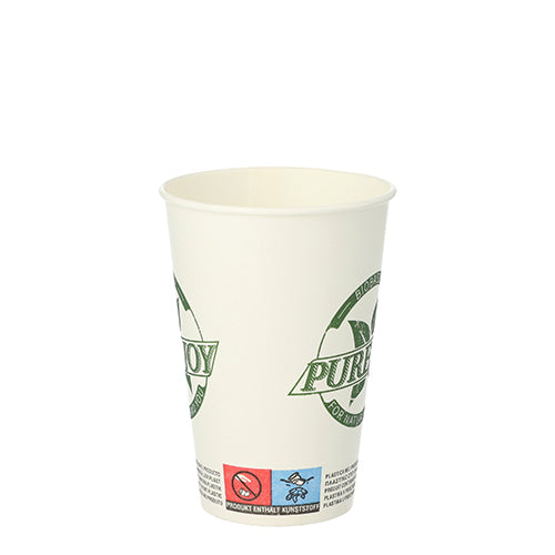 50 Trinkbecher, Pappe 0,2 l Ø 7,3 cm · 9,9 cm weiss "Pure Joy"