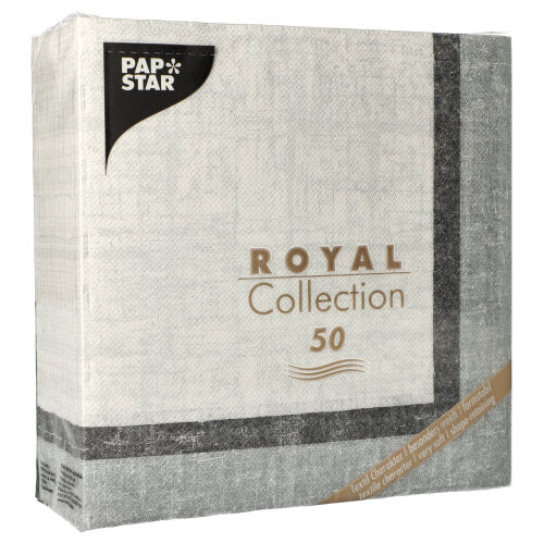 50 Servietten "ROYAL Collection" 1/4-Falz 40 cm x 40 cm "Chalk"
