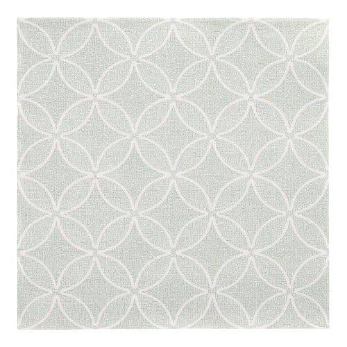 50 Servietten "ROYAL Collection" 1/4-Falz 40 cm x 40 cm jadegrün "Circle Flowers"