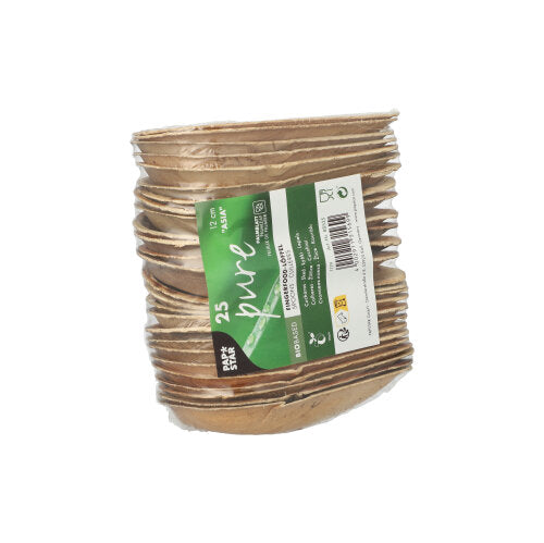 25 Fingerfood - Löffel, Palmblatt "pure" 12 cm "Asia"