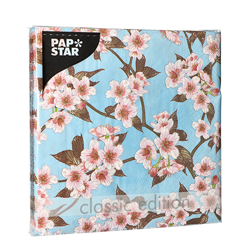 20 Servietten, 3-lagig 1/4-Falz 33 cm x 33 cm "Cherry Blossoms"