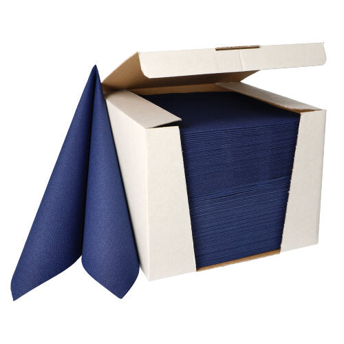 100 Servietten "ROYAL Collection" 1/4-Falz 40 cm x 40 cm dunkelblau