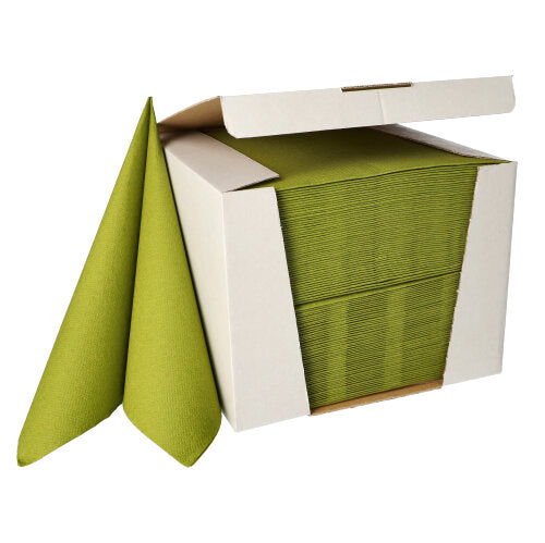 100 Servietten "ROYAL Collection" 1/4-Falz 40 cm x 40 cm olivgrün