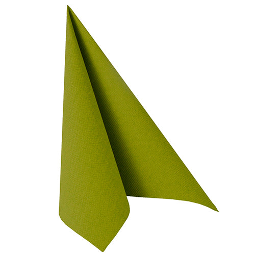 100 Servietten "ROYAL Collection" 1/4-Falz 40 cm x 40 cm olivgrün