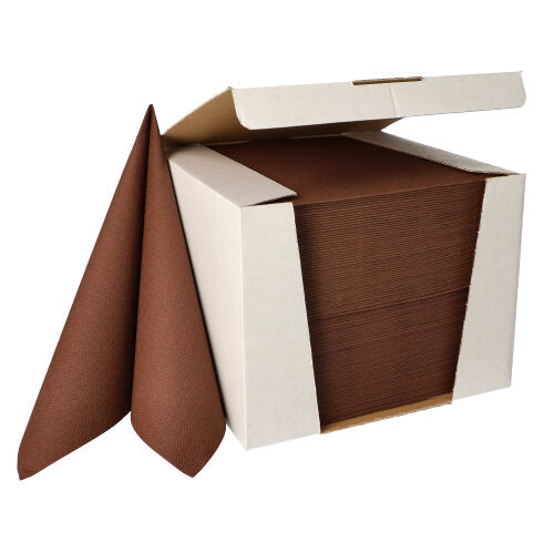 100 Servietten "ROYAL Collection" 1/4-Falz 40 cm x 40 cm braun