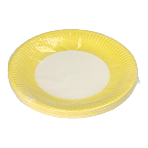 20 Teller, Pappe rund Ø 23 cm gelb