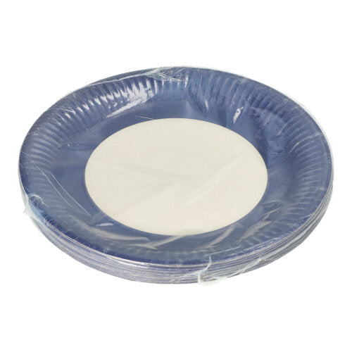 20 Teller, Pappe rund Ø 23 cm dunkelblau