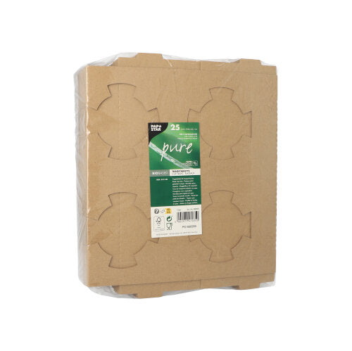 25 Tragetabletts, Pappe "pure" 3,6 cm x 19,8 cm x 24,1 cm braun für 4 Suppenbecher