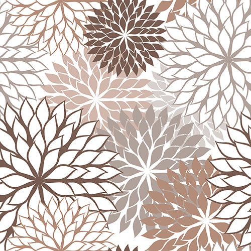20 Servietten, 3-lagig 1/4-Falz 40 cm x 40 cm taupe "Floralies"