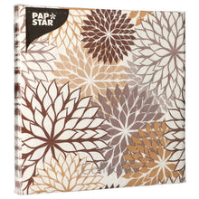 Lade das Bild in den Galerie-Viewer, 20 Servietten, 3-lagig 1/4-Falz 40 cm x 40 cm taupe &quot;Floralies&quot;
