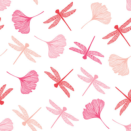 20 Servietten, 3-lagig 1/4-Falz 40 cm x 40 cm rose "Ginko"