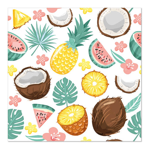20 Servietten, 3-lagig 1/4-Falz 33 cm x 33 cm "Coconut"