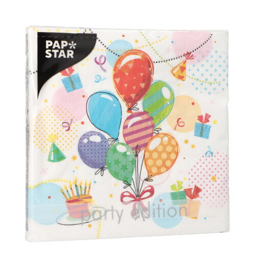 20 Servietten, 3-lagig 1/4-Falz 33 cm x 33 cm "Fete"