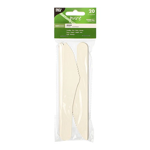 20 Messer, Papier "pure" 15,8 cm weiss