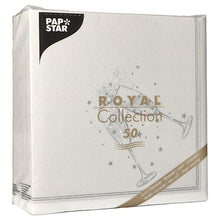 Lade das Bild in den Galerie-Viewer, 50 Servietten &quot;ROYAL Collection&quot; 1/4-Falz 40 cm x 40 cm silber &quot;Festivity&quot;

