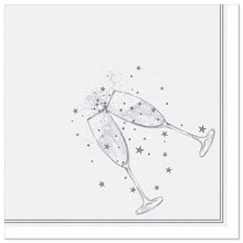 Lade das Bild in den Galerie-Viewer, 50 Servietten &quot;ROYAL Collection&quot; 1/4-Falz 40 cm x 40 cm silber &quot;Festivity&quot;
