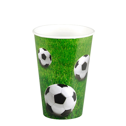 10 Trinkbecher, Pappe 0,2 l Ø 7 cm · 9,7 cm "Football"