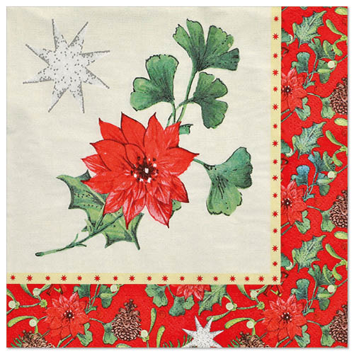 50 Servietten, 3-lagig 1/4-Falz 40 cm x 40 cm "Winterly"