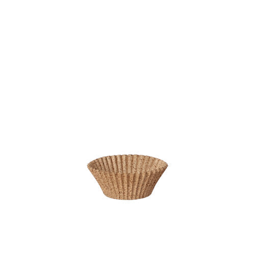 100 Backförmchen rund Ø 3 cm · 2,2 cm natur aus Frischfaser und Kakaoschalen