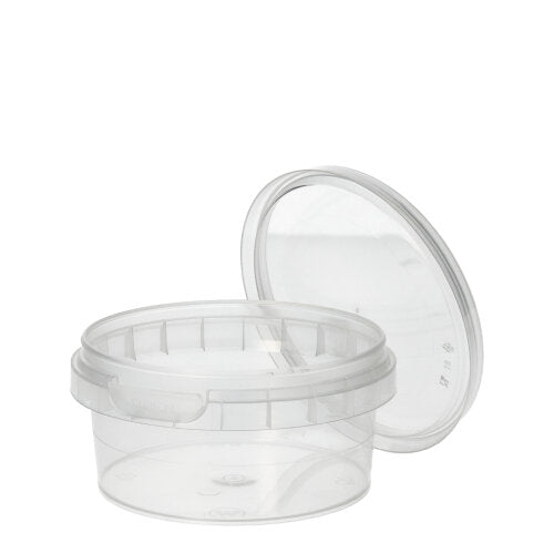 38 Feinkostbecher, PP rund 180 ml Ø 9,5 cm · 4,5 cm transparent mit Originalitätsverschluss