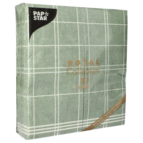 50 Servietten "ROYAL Collection" 1/6-Falz 48 cm x 33 cm dunkelgrün "Kitchen Craft"