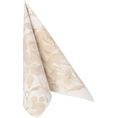 50 Servietten "ROYAL Collection" 1/4-Falz 40 cm x 40 cm sand "Rose"