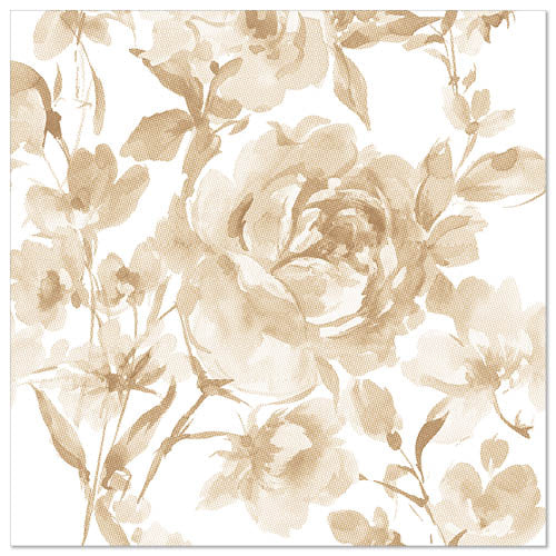 50 Servietten "ROYAL Collection" 1/4-Falz 40 cm x 40 cm sand "Rose"