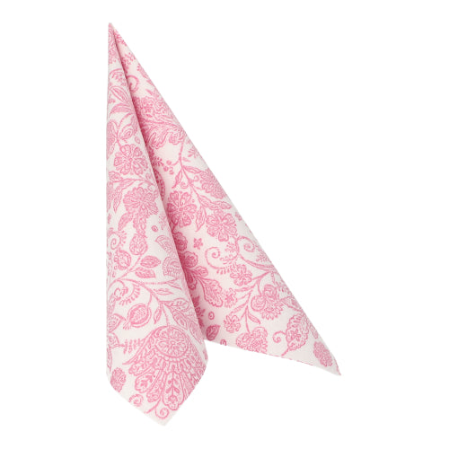 50 Servietten "ROYAL Collection" 1/4-Falz 40 cm x 40 cm fuchsia "Paisley"
