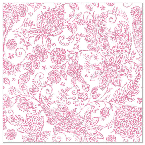50 Servietten "ROYAL Collection" 1/4-Falz 40 cm x 40 cm fuchsia "Paisley"