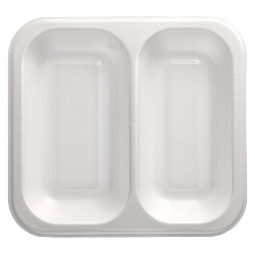 50 Siegelschalen, XPS 2-geteilt 1250 ml 4,2 cm x 24,5 cm x 26,5 cm weiss laminiert