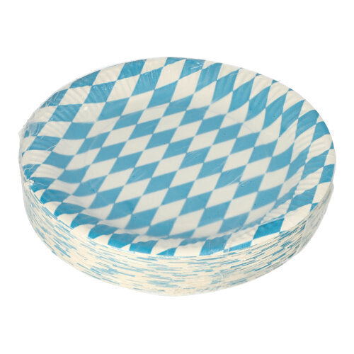 50 Teller, Pappe rund Ø 23 cm "Bayrisch Blau"