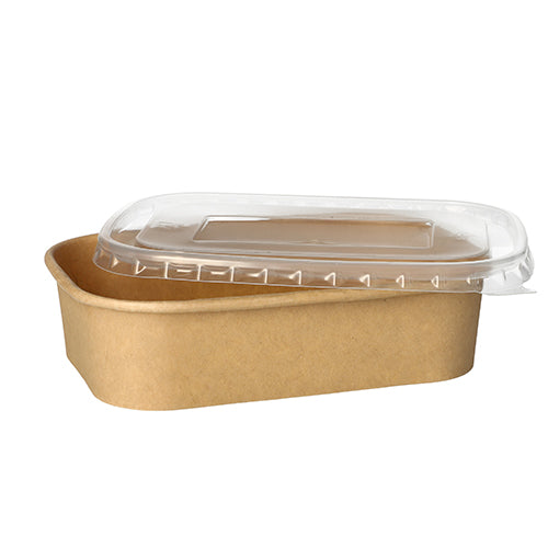 25 Verpackungsbecher, Pappe rechteckig 500 ml 4,1 cm x 17,3 cm x 12,3 cm braun
