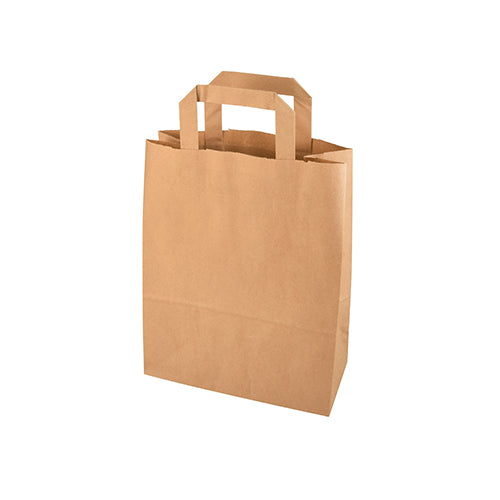 250 Tragetaschen, Papier 28 cm x 22 cm x 10 cm braun mit Tragegriff