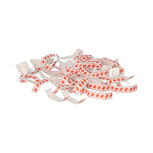 1000 Verschluss-Clips, drahtverstärktes Papier 3,3 cm x 0,8 cm x 0,1 cm rot/weiss