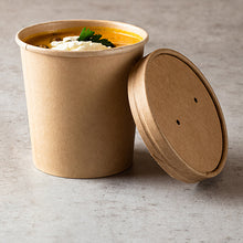 Lade das Bild in den Galerie-Viewer, 25 Suppenbecher, Pappe rund 350 ml Ø 9,8 cm · 7 cm braun
