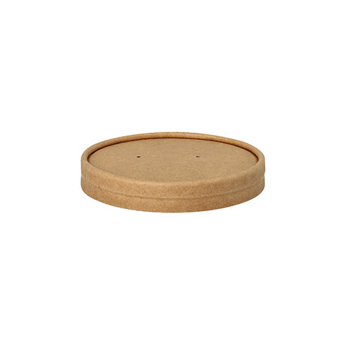 25 Deckel für Suppenbecher, Pappe rund Ø 9,8 cm · 1,6 cm braun