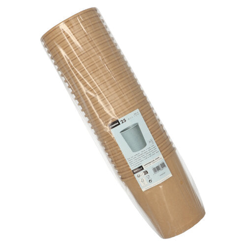 25 Suppenbecher, Pappe rund 940 ml Ø 11,5 cm · 13 cm braun