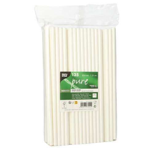 135 Shake-Halme, Papier "pure" Ø 8 mm · 25 cm weiss
