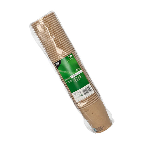 50 Trinkbecher, Pappe 0,2 l Ø 8 cm · 9,2 cm braun