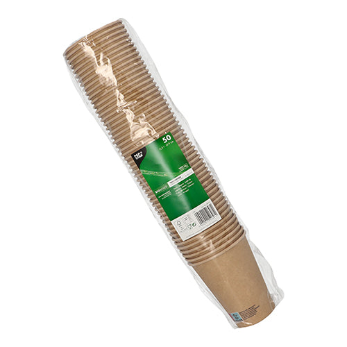 50 Trinkbecher, Pappe 0,3 l Ø 9 cm · 11 cm braun