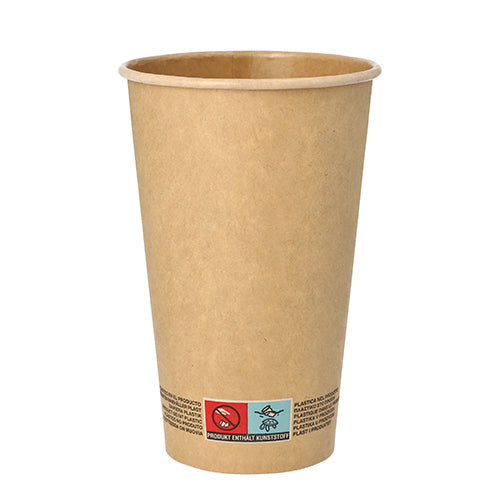 50 Trinkbecher, Pappe 0,4 l Ø 9 cm · 13,9 cm braun