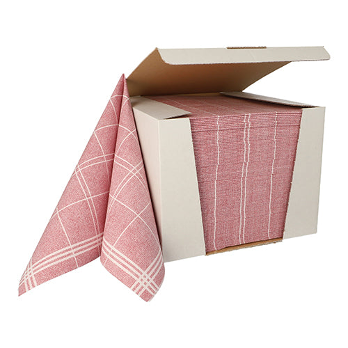 100 Servietten "ROYAL Collection" 1/4-Falz 40 cm x 40 cm bordeaux "Kitchen Craft"