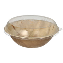 Lade das Bild in den Galerie-Viewer, 10 Schalen, Palmblatt rund 800 ml Ø 21 cm · 8,5 cm mit rPET Deckel &quot;Kombipack&quot;
