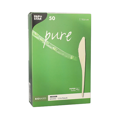 50 Messer, Papier "pure" 18,6 cm weiss