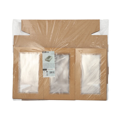 25 Transport- und Catering-Kartons, Pappe eckig 8 cm x 15,3 cm x 25,5 cm braun