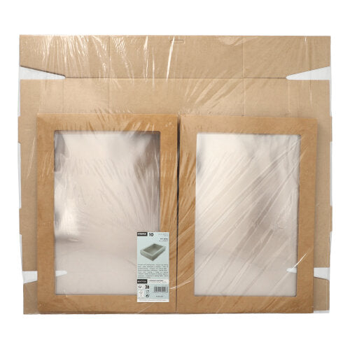 10 Transport- und Catering-Kartons, Pappe eckig 8 cm x 25,2 cm x 35,9 cm braun