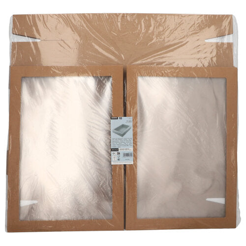 10 Transport- und Catering-Kartons, Pappe eckig 8 cm x 31 cm x 45 cm braun
