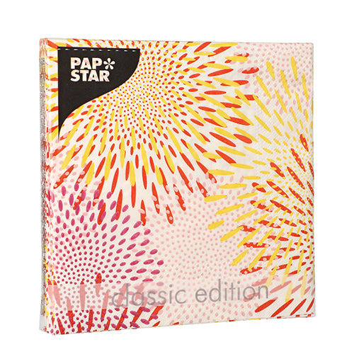 20 Servietten, 3-lagig 1/4-Falz 33 cm x 33 cm "Bubbly Fireworks"