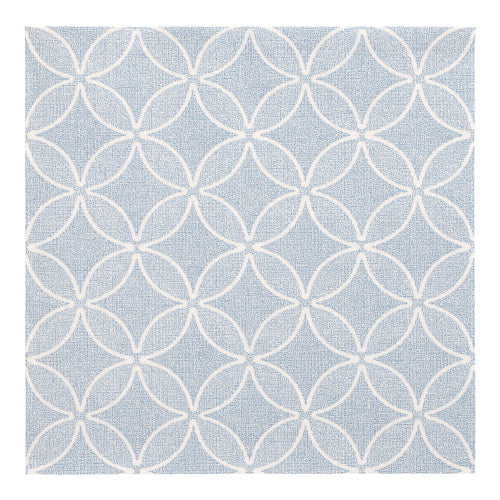 20 Servietten "ROYAL Collection" 1/4-Falz 40 cm x 40 cm arktikblau "Circle Flowers"